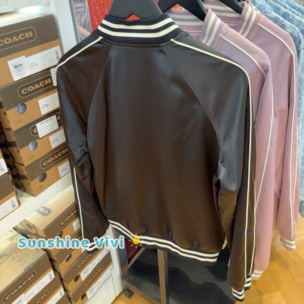 NWT Coach Women's Reversible Signature Souvenir Varsity Jacket CAH06 Black XS - Picture 3 of 9